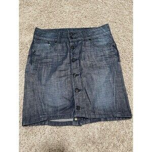 Denim Jeans Skirt Small Pencil Button Front 5 Pockets Women's Desperado